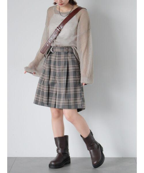 ehka sopo（エヘカソポ）の「センタープレスショートパンツ(セットアップ可)（その他パンツ・レディース・グレー/チャコールグレー/ベージュ・F）」の2枚目の写真