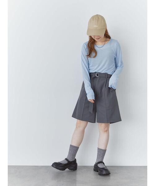 ehka sopo（エヘカソポ）の「センタープレスショートパンツ(セットアップ可)（その他パンツ・レディース・グレー/チャコールグレー/ベージュ・F）」の12枚目の写真