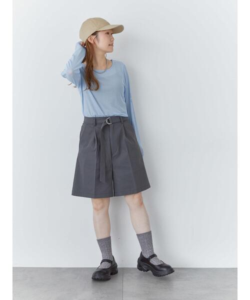 ehka sopo（エヘカソポ）の「センタープレスショートパンツ(セットアップ可)（その他パンツ・レディース・グレー/チャコールグレー/ベージュ・F）」の13枚目の写真