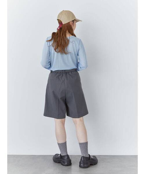 ehka sopo（エヘカソポ）の「センタープレスショートパンツ(セットアップ可)（その他パンツ・レディース・グレー/チャコールグレー/ベージュ・F）」の14枚目の写真
