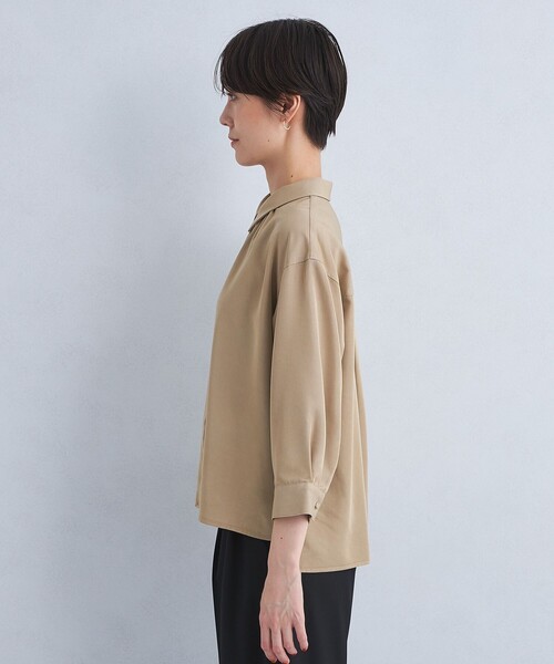 green label relaxing（グリーンレーベルリラクシング）の「襟付き ワイド 7分袖 シャツ（シャツ/ブラウス・レディース・ホワイト/ベージュ/ネイビー・FREE）」の12枚目の写真