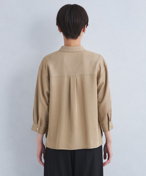 green label relaxing（グリーンレーベルリラクシング）の「襟付き ワイド 7分袖 シャツ（シャツ/ブラウス・レディース・ホワイト/ベージュ/ネイビー・FREE）」の13枚目の写真