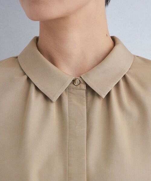 green label relaxing（グリーンレーベルリラクシング）の「襟付き ワイド 7分袖 シャツ（シャツ/ブラウス・レディース・ホワイト/ベージュ/ネイビー・FREE）」の14枚目の写真