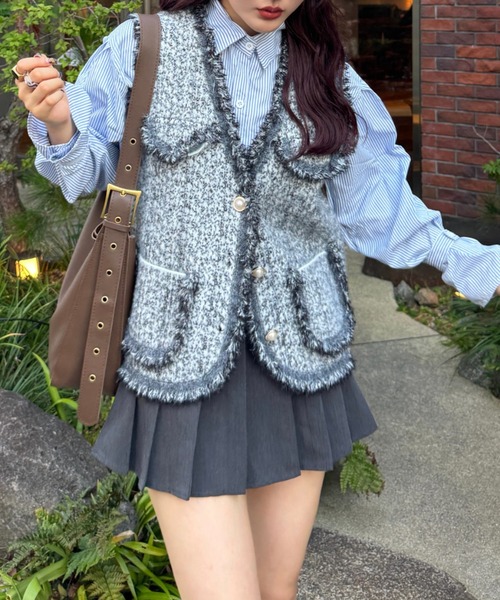 efill（エフィル）の「ツイード ベスト（ベスト・レディース・グレー・FREE）」の16枚目の写真