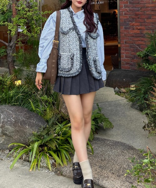 efill（エフィル）の「ツイード ベスト（ベスト・レディース・グレー・FREE）」の17枚目の写真