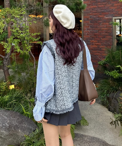 efill（エフィル）の「ツイード ベスト（ベスト・レディース・グレー・FREE）」の18枚目の写真