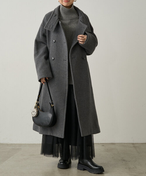 【セール】スタンドカラーウールコート（その他アウター）｜LOUNGEDRESS（ラウンジドレス）