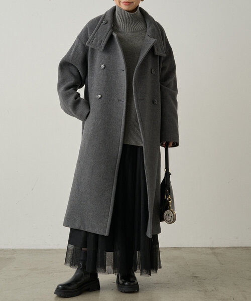 【セール】スタンドカラーウールコート（その他アウター）｜LOUNGEDRESS（ラウンジドレス）