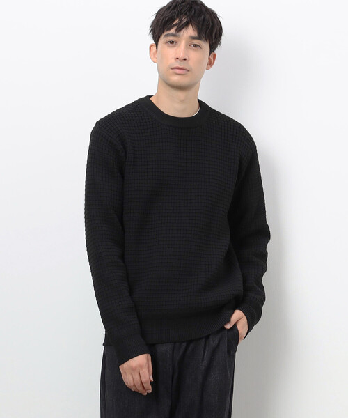 COMME CA COMMUNE(コムサコミューン)の「ウォッシャブル ワッフル クルーネック ニット(ニット/セーター・メンズ・ライトグレー/グリーン/イエロー/ミント/ブラック/ターコイズブルー・MEDIUM/LARGE)」の12枚目の写真
