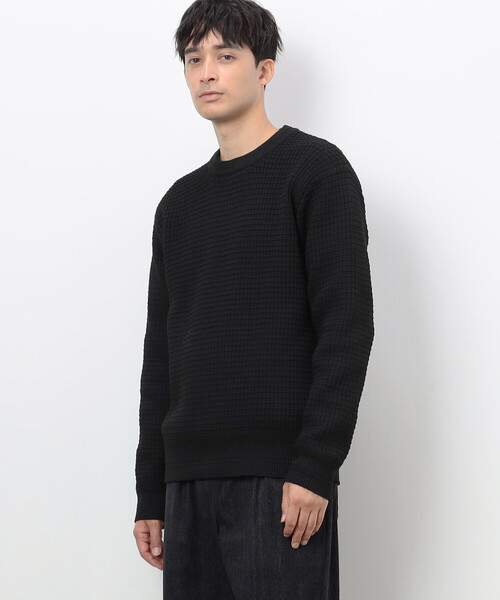 COMME CA COMMUNE(コムサコミューン)の「ウォッシャブル ワッフル クルーネック ニット(ニット/セーター・メンズ・ライトグレー/グリーン/イエロー/ミント/ブラック/ターコイズブルー・MEDIUM/LARGE)」の13枚目の写真