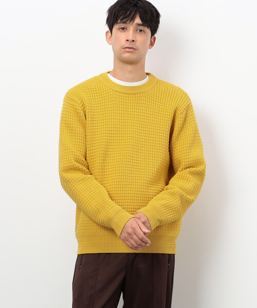 COMME CA COMMUNE(コムサコミューン)の「ウォッシャブル ワッフル クルーネック ニット(ニット/セーター・メンズ・ライトグレー/グリーン/イエロー/ミント/ブラック/ターコイズブルー・MEDIUM/LARGE)」の15枚目の写真