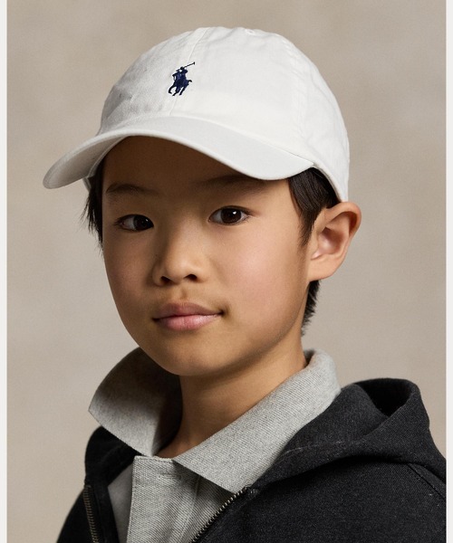 POLO RALPH LAUREN CHILDRENSWEAR（ポロ ラルフ ローレン チルドレンズウェア）の「コットン チノ ベースボール キャップ（キャップ・キッズ・ホワイト・ONE）」の5枚目の写真