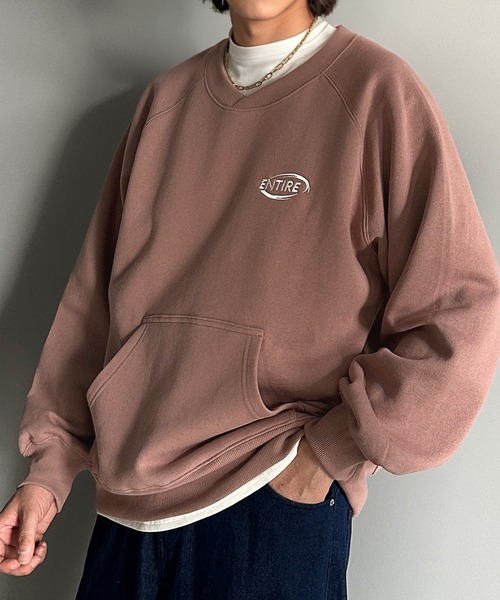 Java（ジャバ）の「《Javaジャバコラボ》洗練されたカジュアルスタイルに。裏起毛ワンポイント胸元刺繍ラグランスウェット（スウェット・メンズ・ネイビー/ブラック/グレイッシュベージュ/スモークピンク/オートミール/オフホワイト・MEDIUM/LARGE）」の6枚目の写真