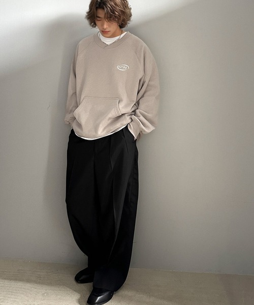 Java（ジャバ）の「《Javaジャバコラボ》洗練されたカジュアルスタイルに。裏起毛ワンポイント胸元刺繍ラグランスウェット（スウェット・メンズ・ネイビー/ブラック/グレイッシュベージュ/スモークピンク/オートミール/オフホワイト・MEDIUM/LARGE）」の21枚目の写真