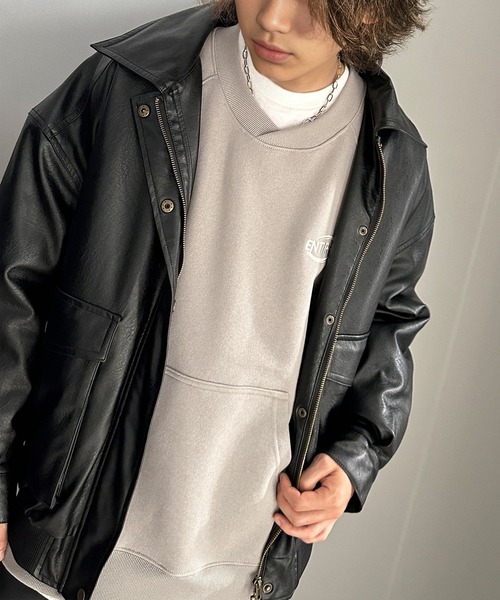 Java（ジャバ）の「《Javaジャバコラボ》洗練されたカジュアルスタイルに。裏起毛ワンポイント胸元刺繍ラグランスウェット（スウェット・メンズ・ネイビー/ブラック/グレイッシュベージュ/スモークピンク/オートミール/オフホワイト・MEDIUM/LARGE）」の22枚目の写真