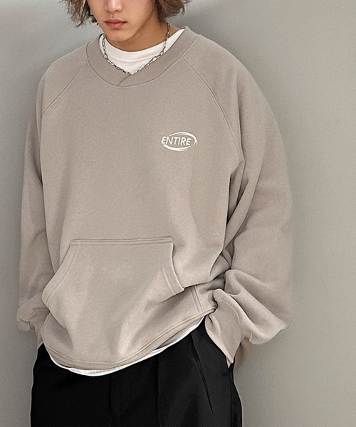 Java（ジャバ）の「《Javaジャバコラボ》洗練されたカジュアルスタイルに。裏起毛ワンポイント胸元刺繍ラグランスウェット（スウェット・メンズ・ネイビー/ブラック/グレイッシュベージュ/スモークピンク/オートミール/オフホワイト・MEDIUM/LARGE）」の19枚目の写真