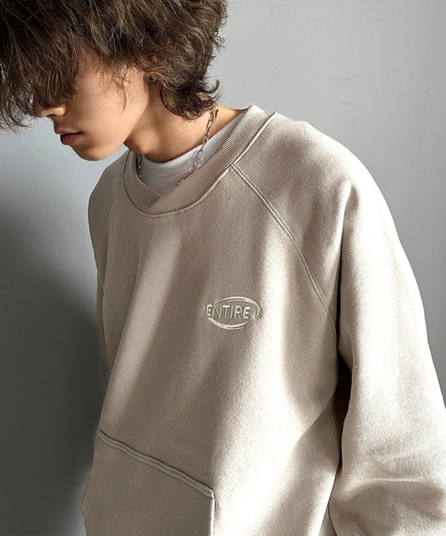 Java（ジャバ）の「《Javaジャバコラボ》洗練されたカジュアルスタイルに。裏起毛ワンポイント胸元刺繍ラグランスウェット（スウェット・メンズ・ネイビー/ブラック/グレイッシュベージュ/スモークピンク/オートミール/オフホワイト・MEDIUM/LARGE）」の20枚目の写真