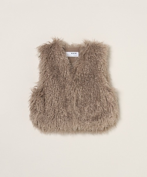 three dots（スリードッツ）の「ウェイビーファー ショートジレ