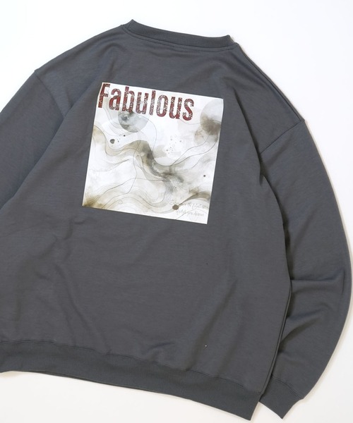 おしゃれスタ(オシャレスタ)の「cardboard knit crew neck design cutsew/ダンボールニット クルーネック デザイン カットソー オーバーサイズ メンズ レディース(スウェット・メンズ・グレー/ホワイト系その他/ブラック系その他2/グレー系その他/ホワイト系その他2/ブラック系その他/ブラック/ホワイト/チャコールグレー・XL/L/M)」の1枚目の写真