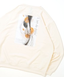 おしゃれスタ（オシャレスタ）の「cardboard knit crew neck design cutsew/ダンボールニット クルーネック デザイン カットソー オーバーサイズ メンズ レディース（スウェット）」