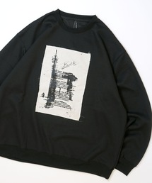HALHAM（ハルハム）の「cardboard knit crew neck design cutsew/ダンボールニット クルーネック デザイン カットソー オーバーサイズ メンズ レディース（スウェット）」