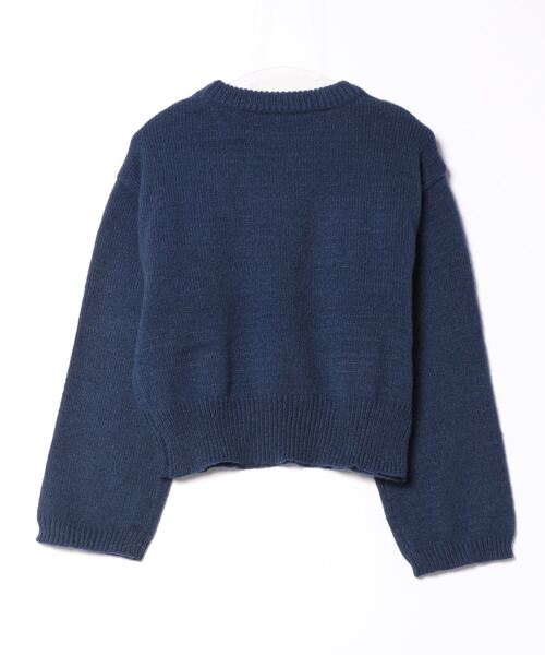 PURE BRIGHT（ピュアブライト）の「リボンモチーフニットプルオーバー（ニット/セーター・レディース・グレー/ネイビー・FREE）」の3枚目の写真