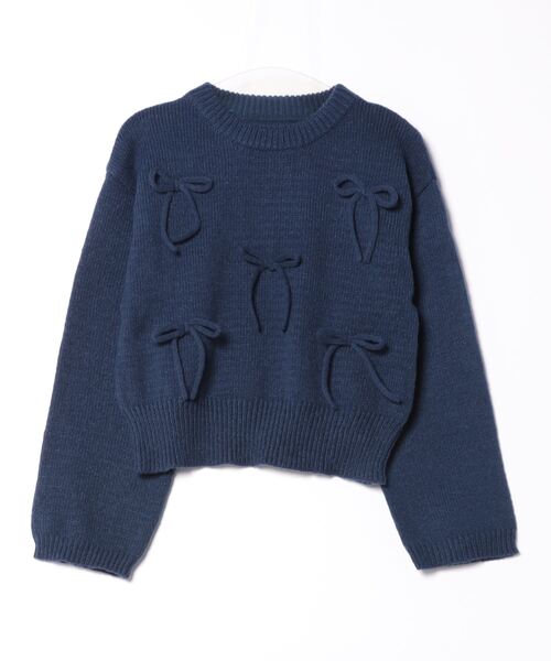 PURE BRIGHT（ピュアブライト）の「リボンモチーフニットプルオーバー（ニット/セーター・レディース・グレー/ネイビー・FREE）」の18枚目の写真