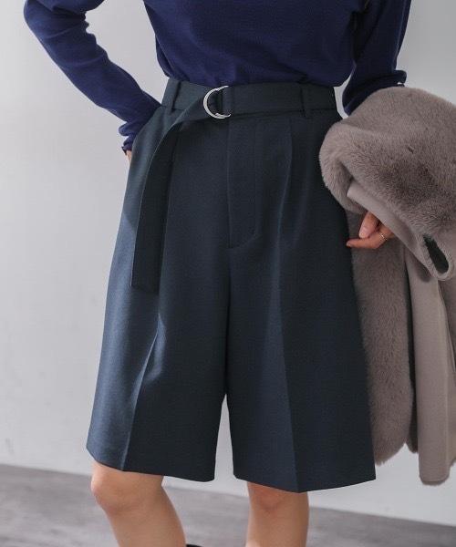 Bou Jeloud（ブージュルード）の「ベルトセットハーフパンツ（その他パンツ・レディース・チャコールグレー/ベージュ・38）」の3枚目の写真