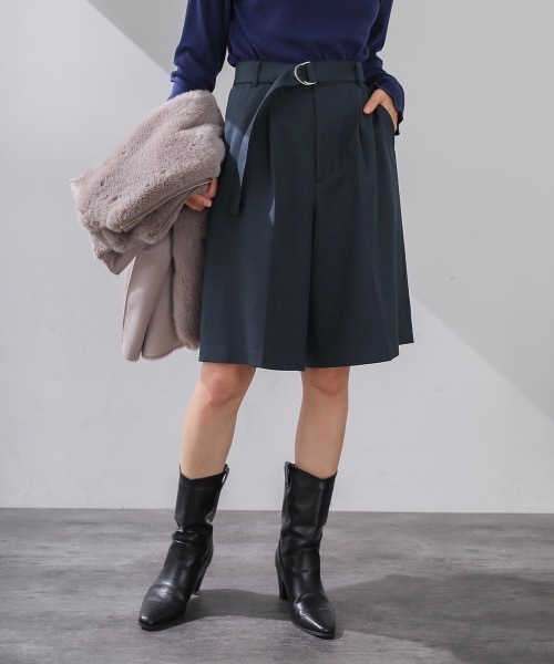 Bou Jeloud（ブージュルード）の「ベルトセットハーフパンツ（その他パンツ・レディース・チャコールグレー/ベージュ・38）」の5枚目の写真