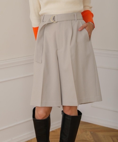 Bou Jeloud（ブージュルード）の「ベルトセットハーフパンツ（その他パンツ・レディース・チャコールグレー/ベージュ・38）」の14枚目の写真