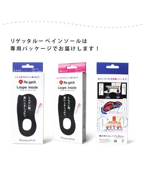 Re:getA(リゲッタ)の「Re:getA MTR1 Loupe insole 足裏にフィットで歩行サポート ルーペインソール(インソール/シューズクッション・レディース・ブラック・M/L)」の17枚目の写真