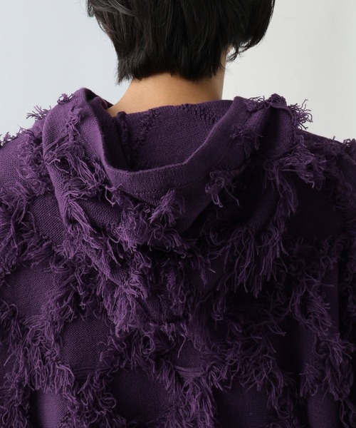 HARE(ハレ)の「【UNDERGROUND MODE】フリンジニットフーディ(HARE)(パーカー・メンズ・ブラック/パープル・FREE)」の5枚目の写真