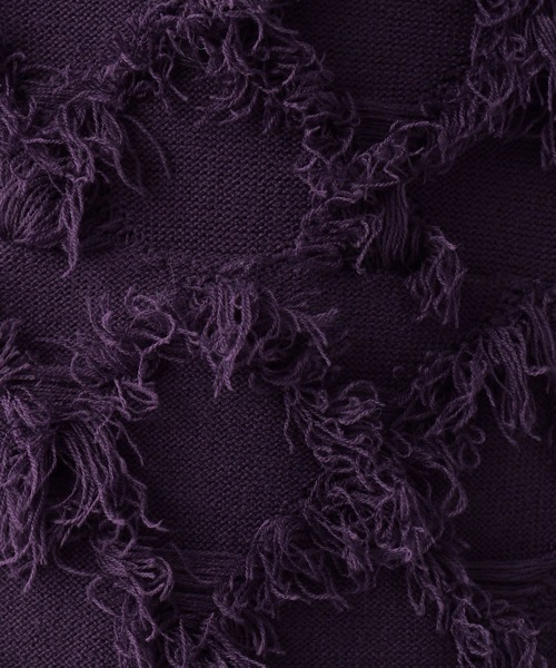 HARE(ハレ)の「【UNDERGROUND MODE】フリンジニットフーディ(HARE)(パーカー・メンズ・ブラック/パープル・FREE)」の7枚目の写真