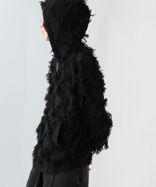 HARE(ハレ)の「【UNDERGROUND MODE】フリンジニットフーディ(HARE)(パーカー・メンズ・ブラック/パープル・FREE)」の14枚目の写真