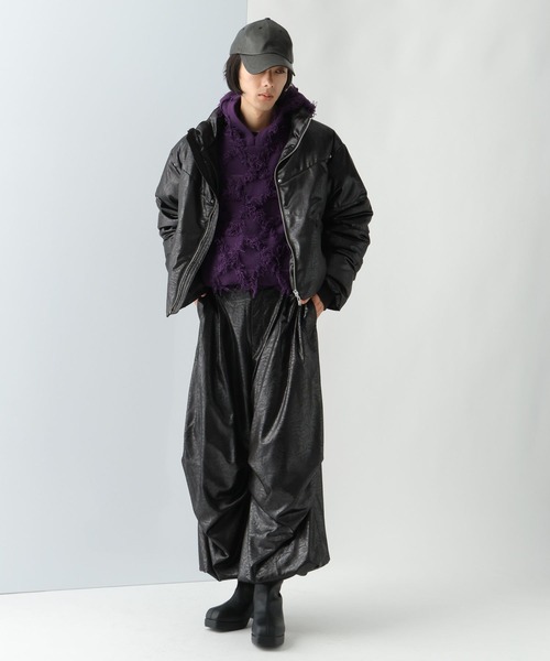 HARE(ハレ)の「【UNDERGROUND MODE】フリンジニットフーディ(HARE)(パーカー・メンズ・ブラック/パープル・FREE)」の15枚目の写真