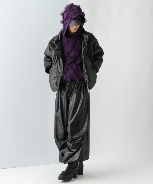 HARE(ハレ)の「【UNDERGROUND MODE】フリンジニットフーディ(HARE)(パーカー・メンズ・ブラック/パープル・FREE)」の16枚目の写真