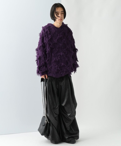 HARE(ハレ)の「【UNDERGROUND MODE】フリンジニットフーディ(HARE)(パーカー・メンズ・ブラック/パープル・FREE)」の17枚目の写真