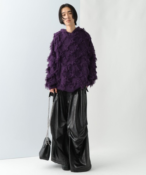 HARE(ハレ)の「【UNDERGROUND MODE】フリンジニットフーディ(HARE)(パーカー・メンズ・ブラック/パープル・FREE)」の18枚目の写真