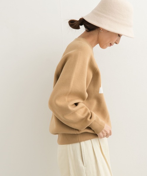 URBAN RESEARCH DOORS(アーバンリサーチドアーズ)の「ダブルジャガードロゴKNIT(ニット/セーター・レディース・ベージュ/ネイビー/チャコールグレー・MEDIUM)」の14枚目の写真