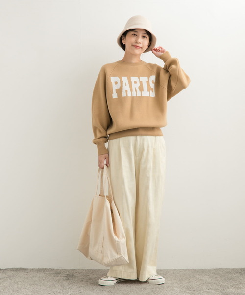 URBAN RESEARCH DOORS(アーバンリサーチドアーズ)の「ダブルジャガードロゴKNIT(ニット/セーター・レディース・ベージュ/ネイビー/チャコールグレー・MEDIUM)」の18枚目の写真