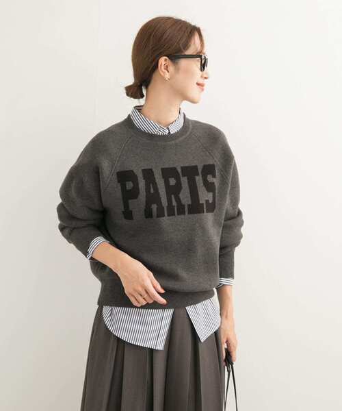 URBAN RESEARCH DOORS(アーバンリサーチドアーズ)の「ダブルジャガードロゴKNIT(ニット/セーター・レディース・ベージュ/ネイビー/チャコールグレー・MEDIUM)」の19枚目の写真