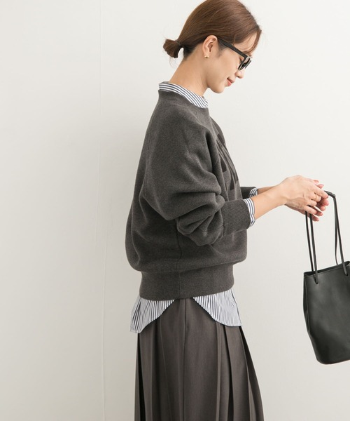 URBAN RESEARCH DOORS(アーバンリサーチドアーズ)の「ダブルジャガードロゴKNIT(ニット/セーター・レディース・ベージュ/ネイビー/チャコールグレー・MEDIUM)」の22枚目の写真