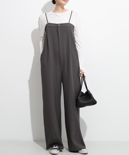 セール】【選べる丈】落ち感オールインワン（つなぎ/オールインワン