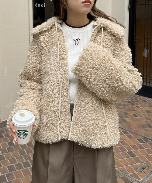 ジャケット・アウター w'_'wL w closet（ダブルクローゼット）の「【2WAY】衿付プードルジャケット