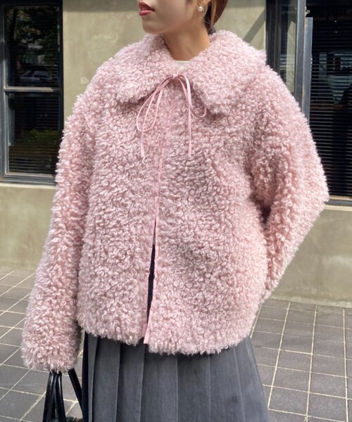 w closet（ダブルクローゼット）の「【2WAY】衿付プードルジャケット