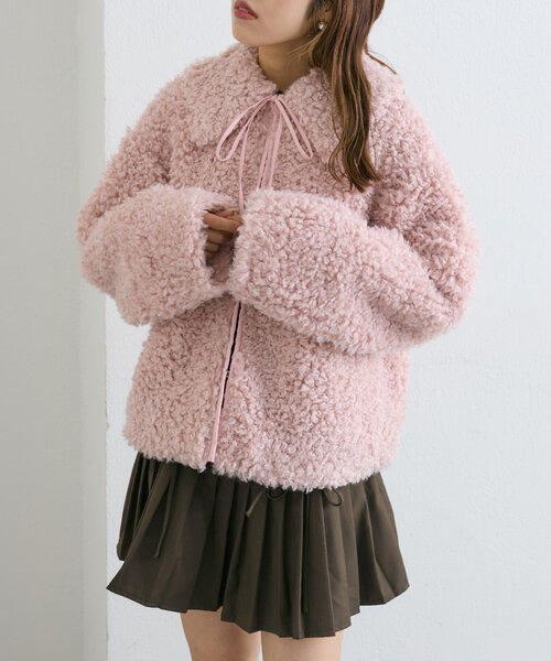 w closet（ダブルクローゼット）の「【2WAY】衿付プードルジャケット