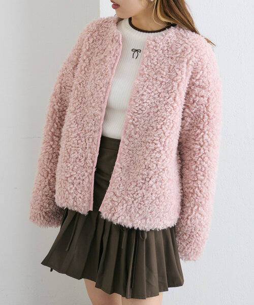 w closet（ダブルクローゼット）の「【2WAY】衿付プードルジャケット