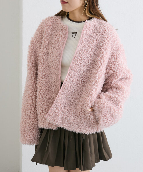 w closet（ダブルクローゼット）の「【2WAY】衿付プードルジャケット
