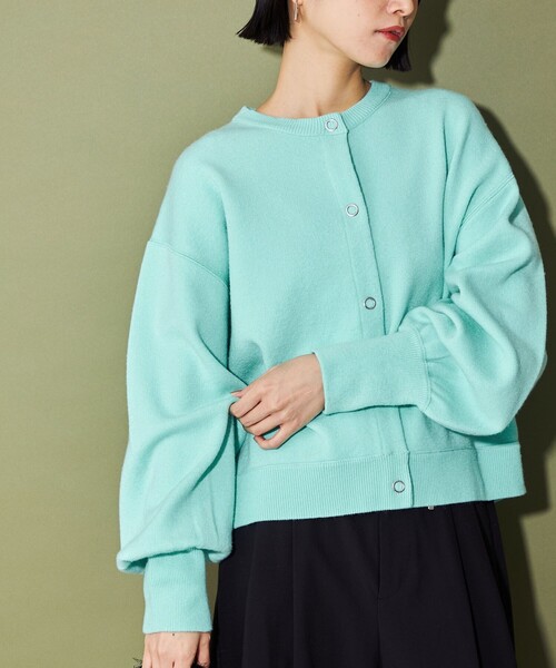 CITEN(シテン)の「<CITEN>スウェットライクニットカーディガン(カーディガン/ボレロ・レディース・ダークグレー/ライトグレー/ライトブルー/コバルトブルー・FREE)」の3枚目の写真