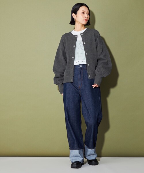 CITEN(シテン)の「<CITEN>スウェットライクニットカーディガン(カーディガン/ボレロ・レディース・ダークグレー/ライトグレー/ライトブルー/コバルトブルー・FREE)」の12枚目の写真